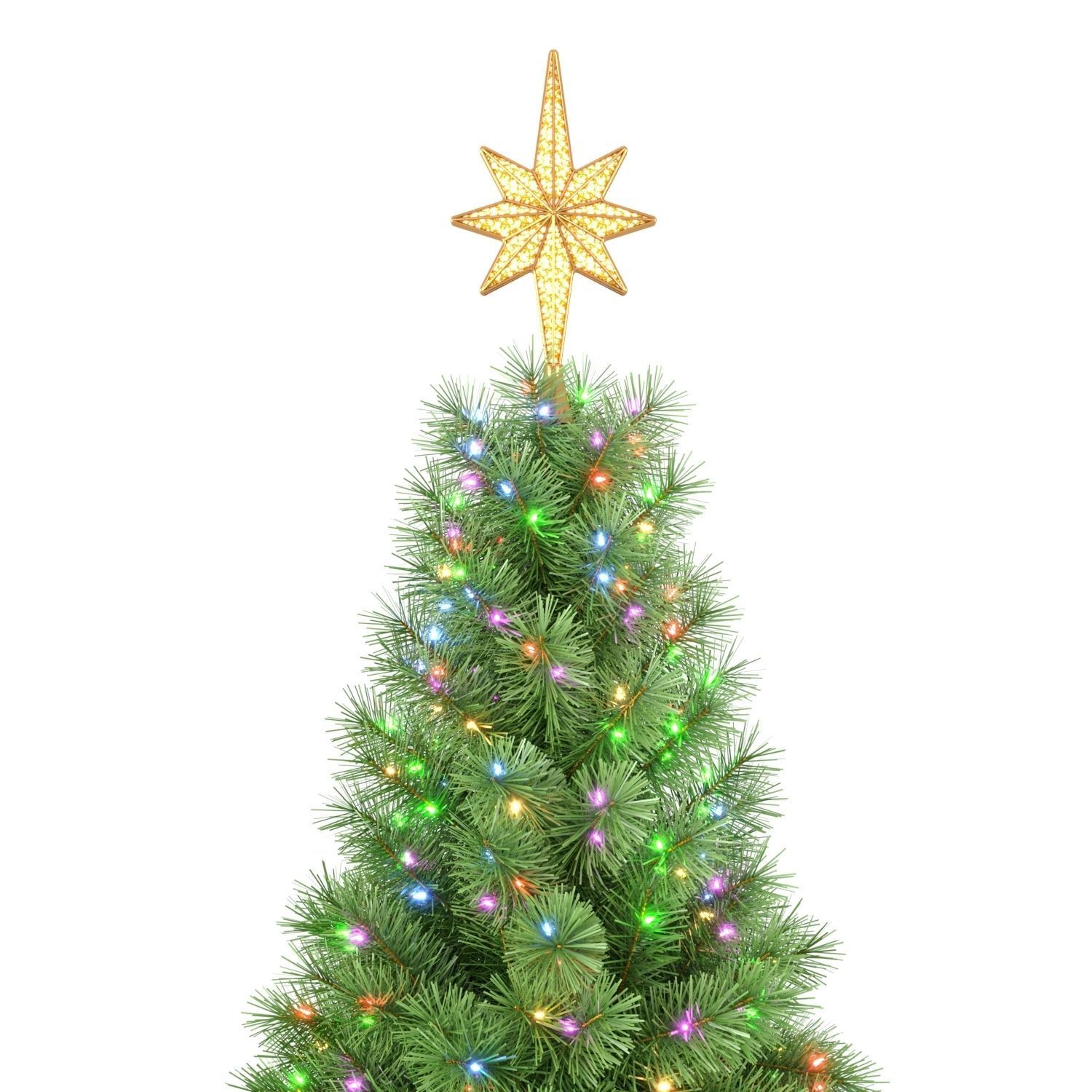 Christmas Tree 7 feet With Multicolor Lights 3D model_2