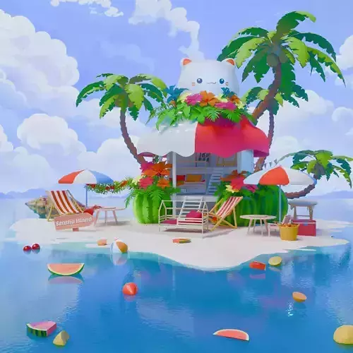 Stylized Tropical Island