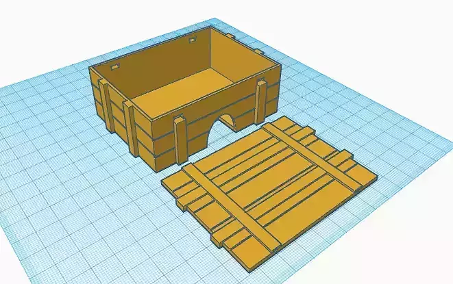 RC 1 12 Battery Wood Box Design 3D print model