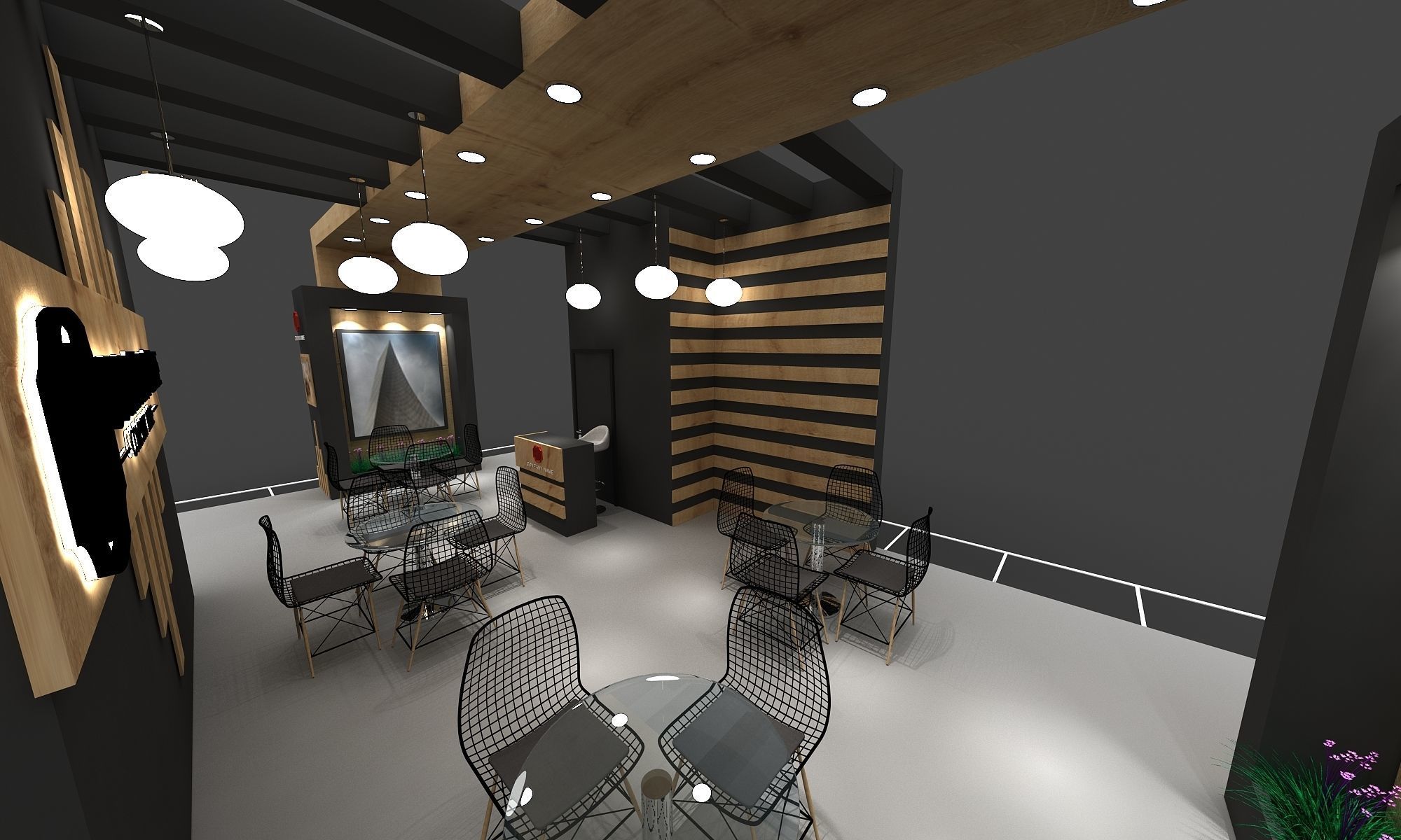 Booth Exhibition Stand Stall 10X5m Height 366 cm 4 Side Open  3D model_1