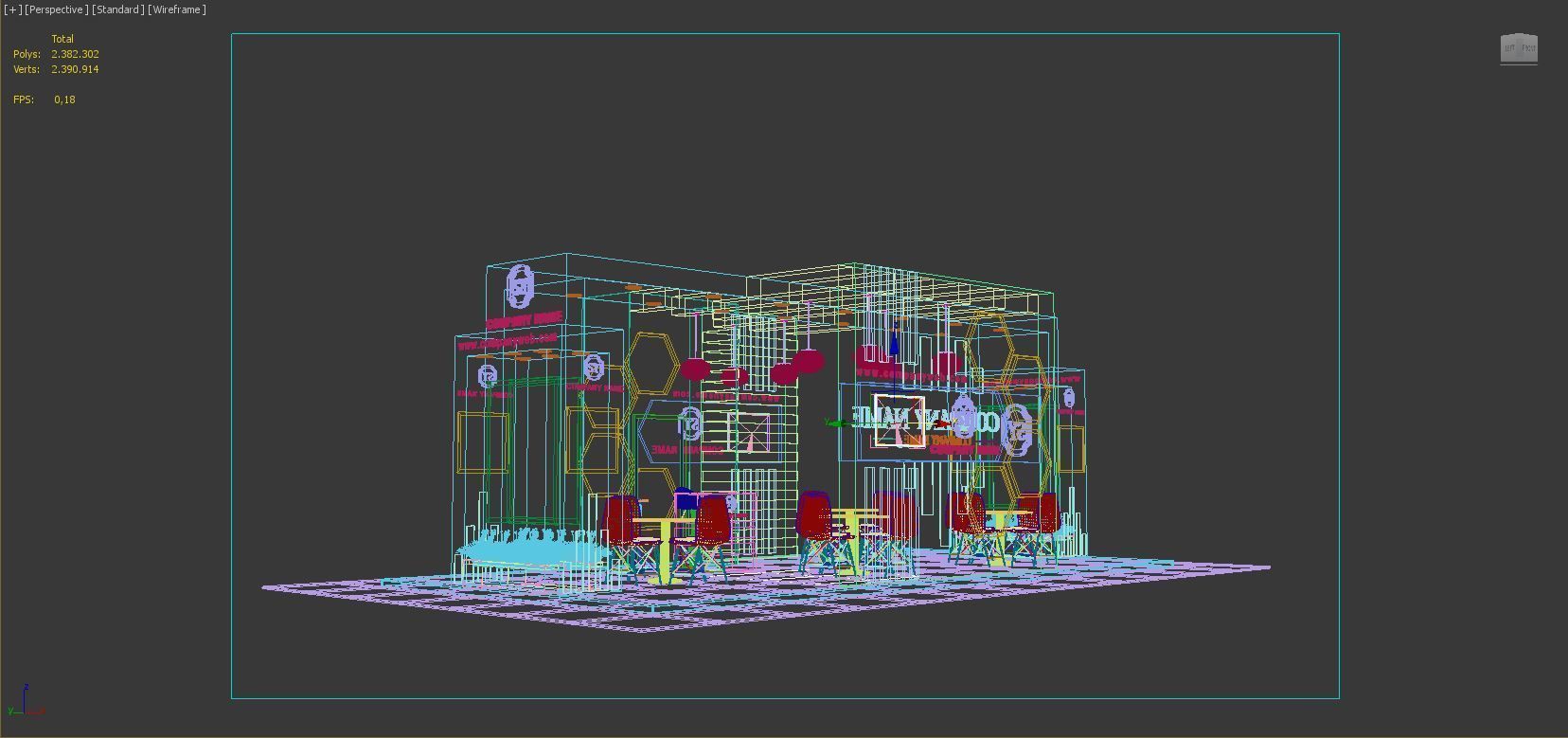 Booth Exhibition Stand Stall 10X5m Height 366 cm 4 Side Open  3D model_4