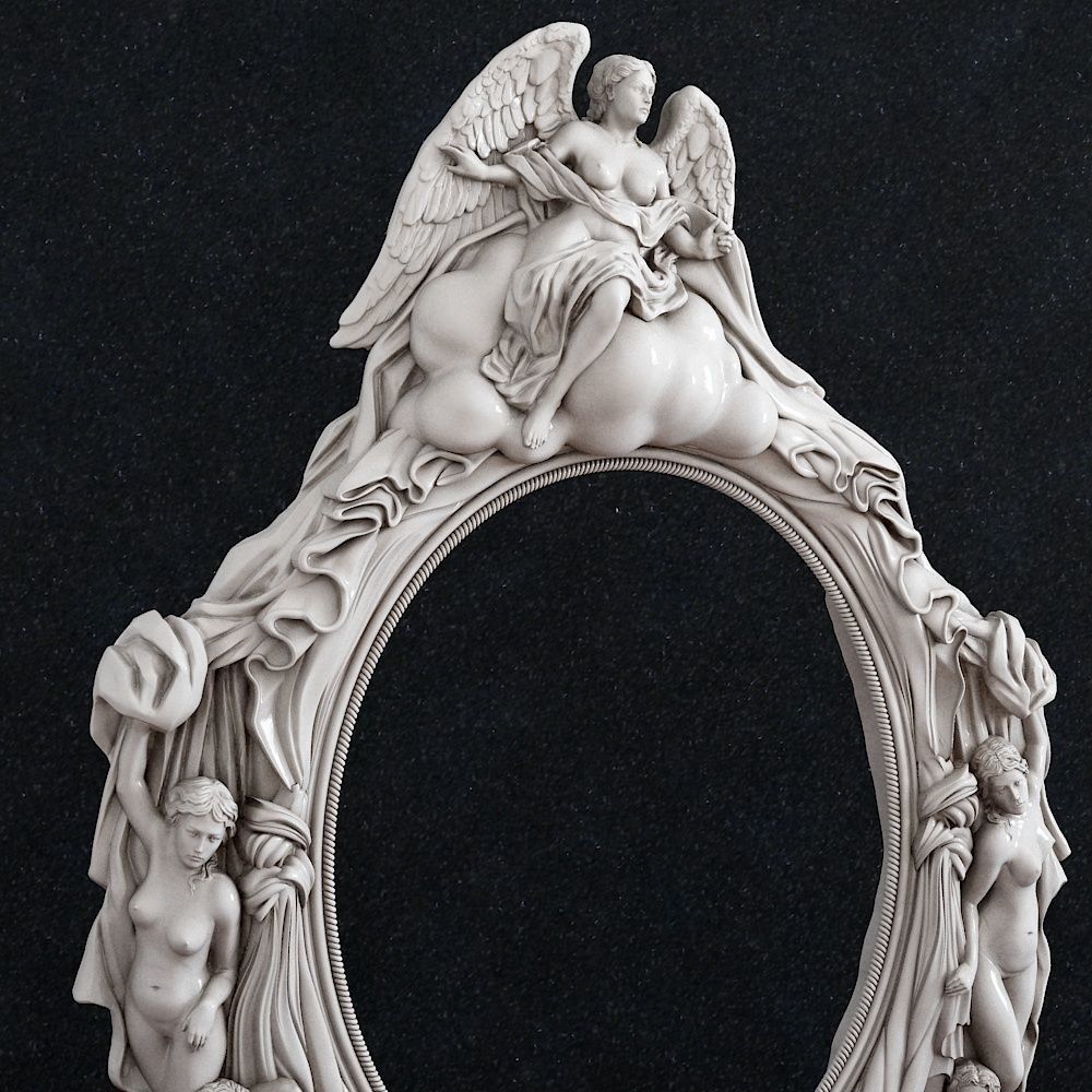 Picture frame woman baby 3D print model_1