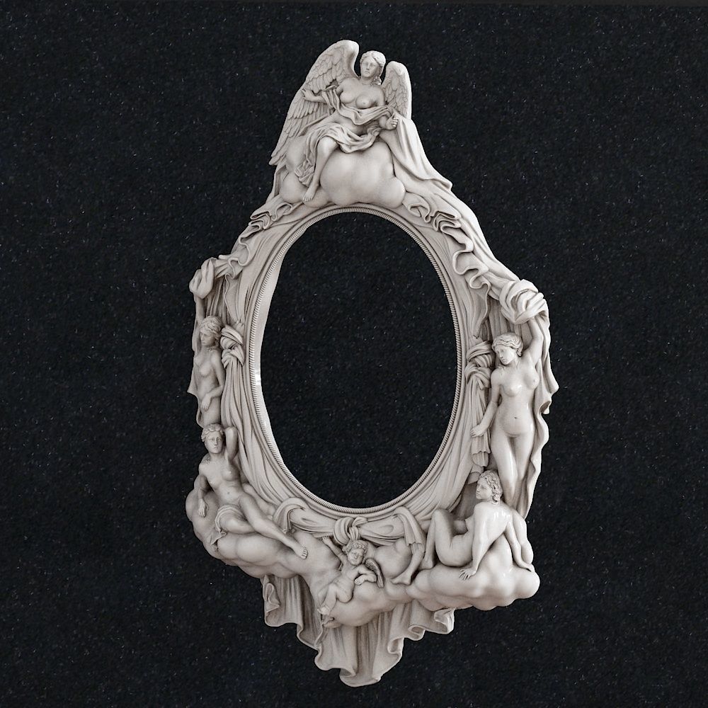 Picture frame woman baby 3D print model_3