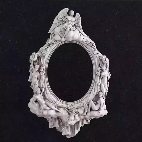 Picture frame woman baby 3D print model