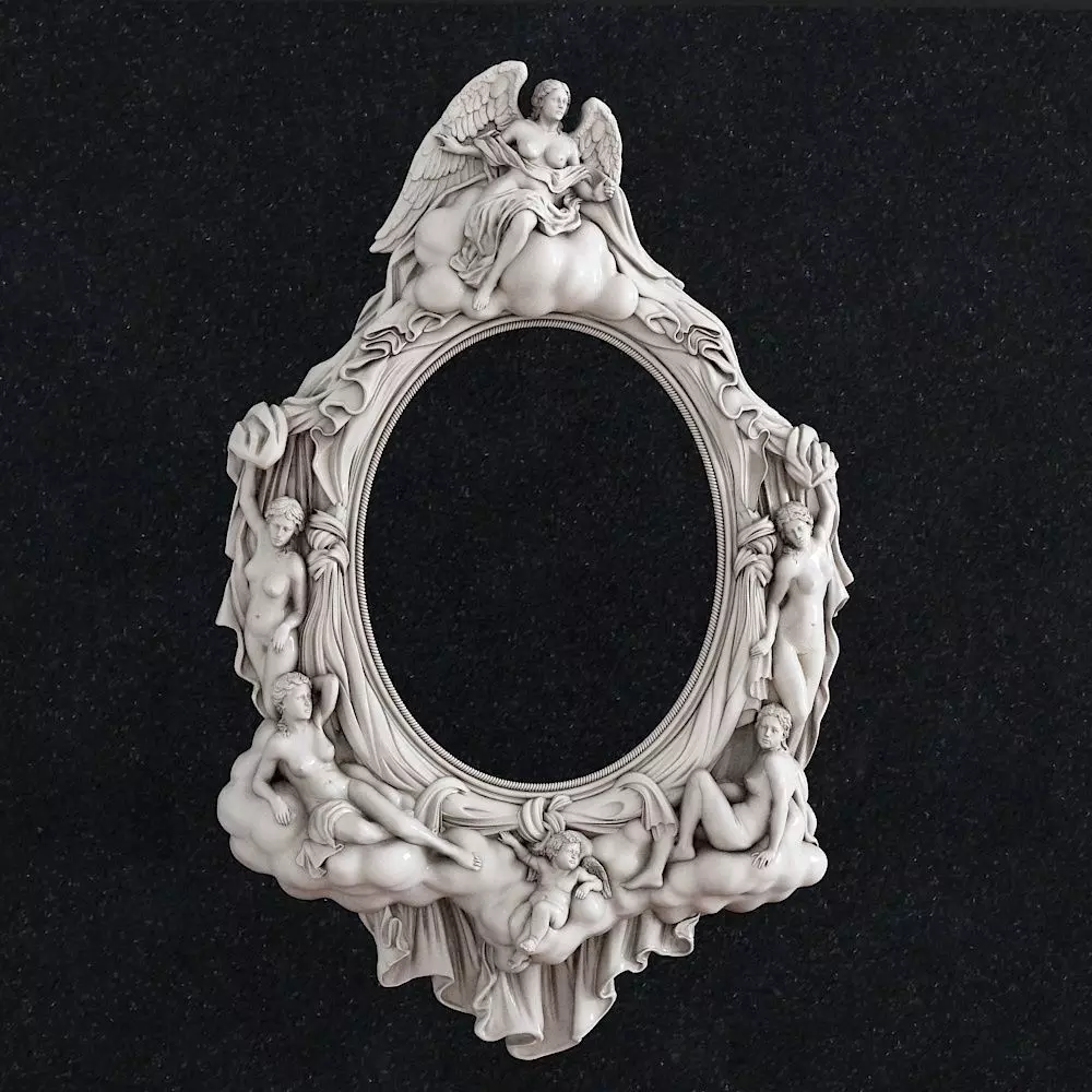 Picture frame woman baby 3D print model_0