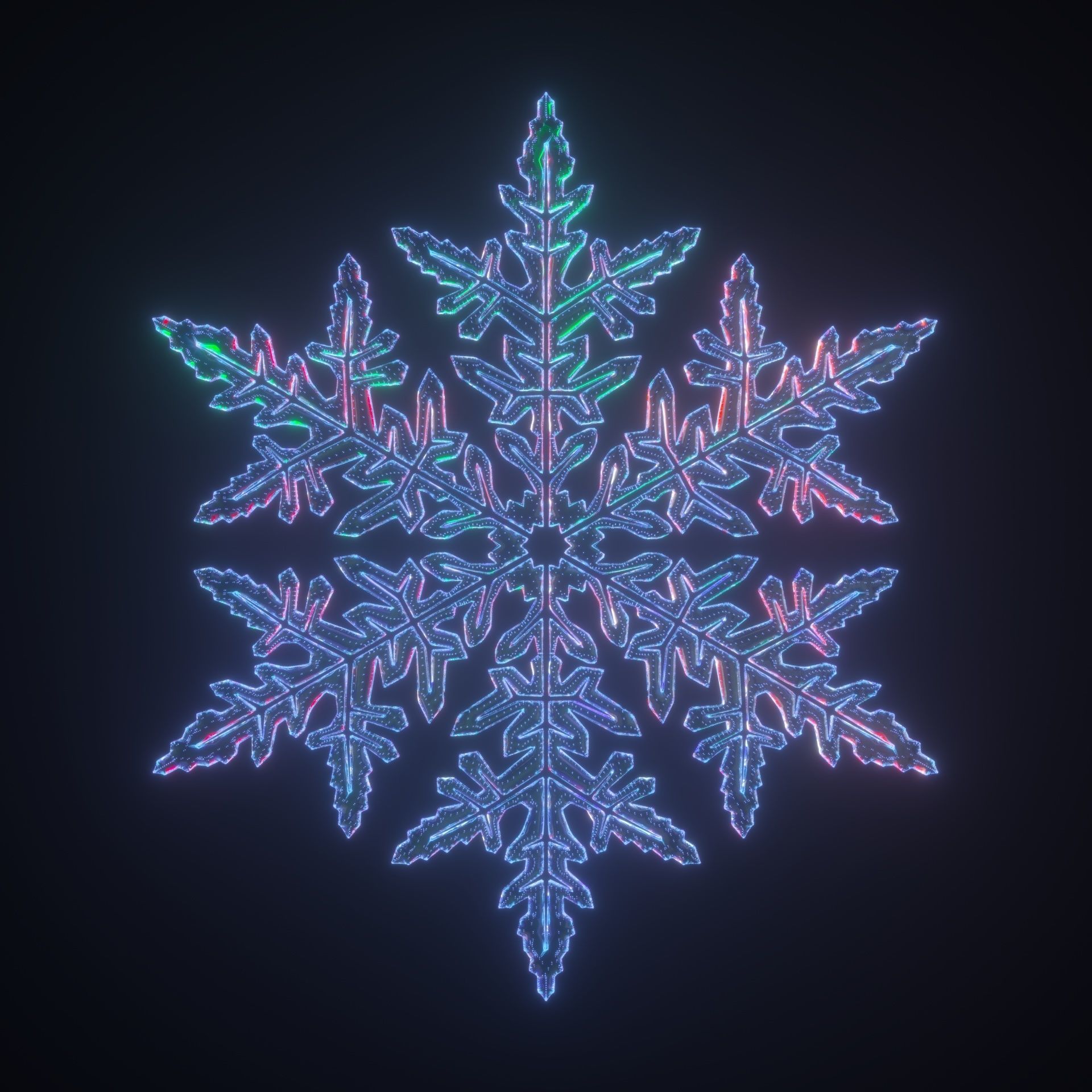 Snowflakes set v2 3D model_4