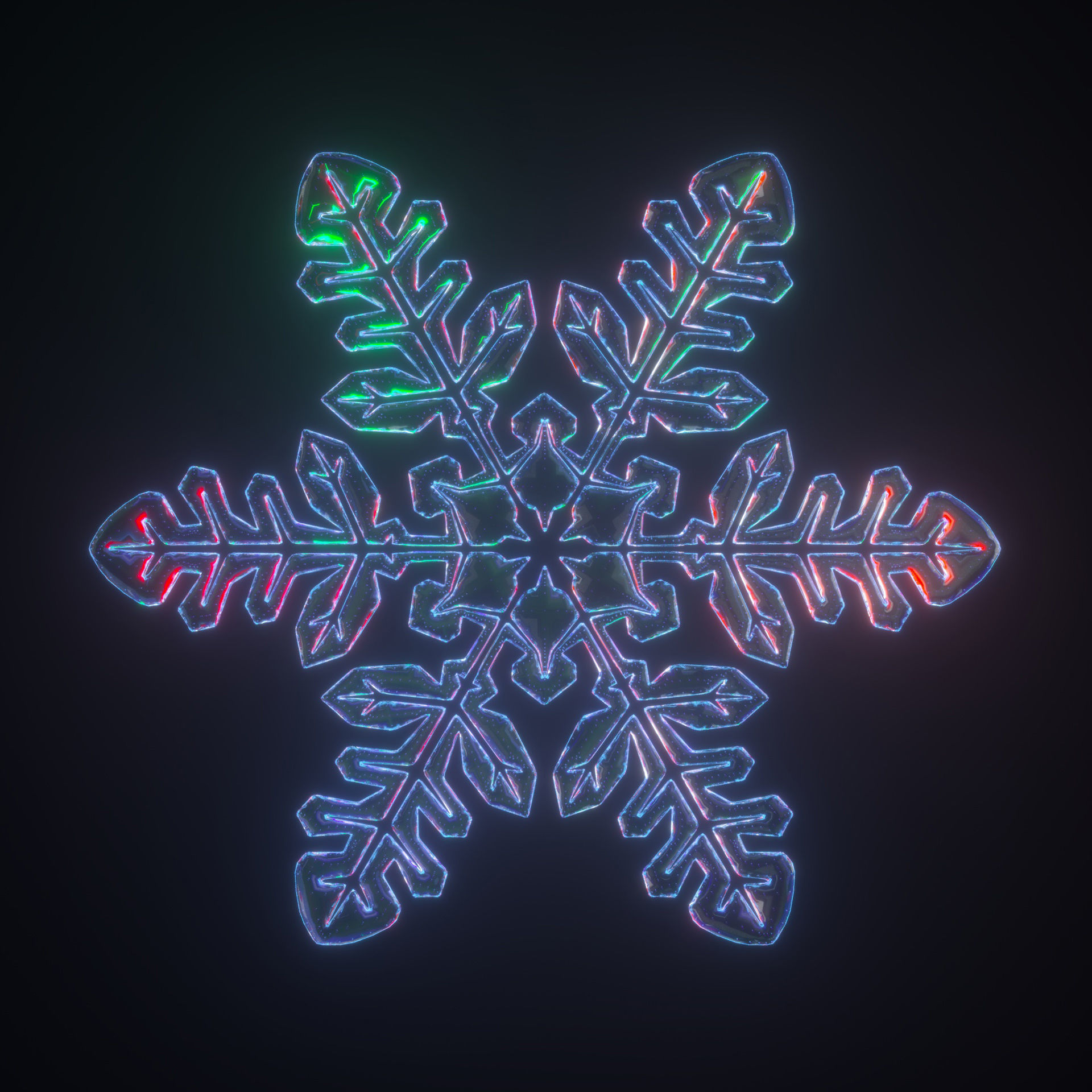 Snowflakes set v2 3D model_3