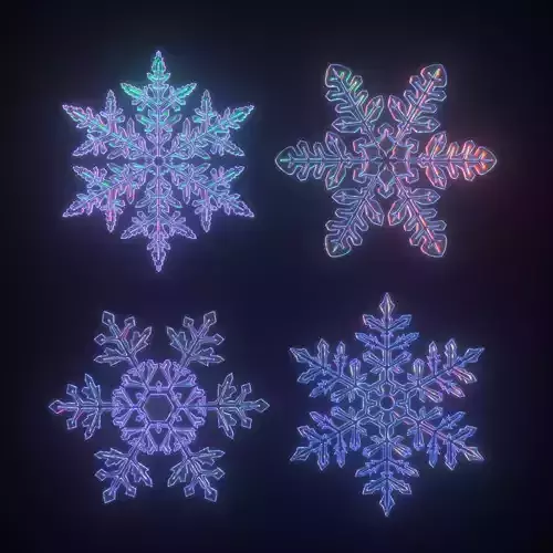 Snowflakes set v2 3D model