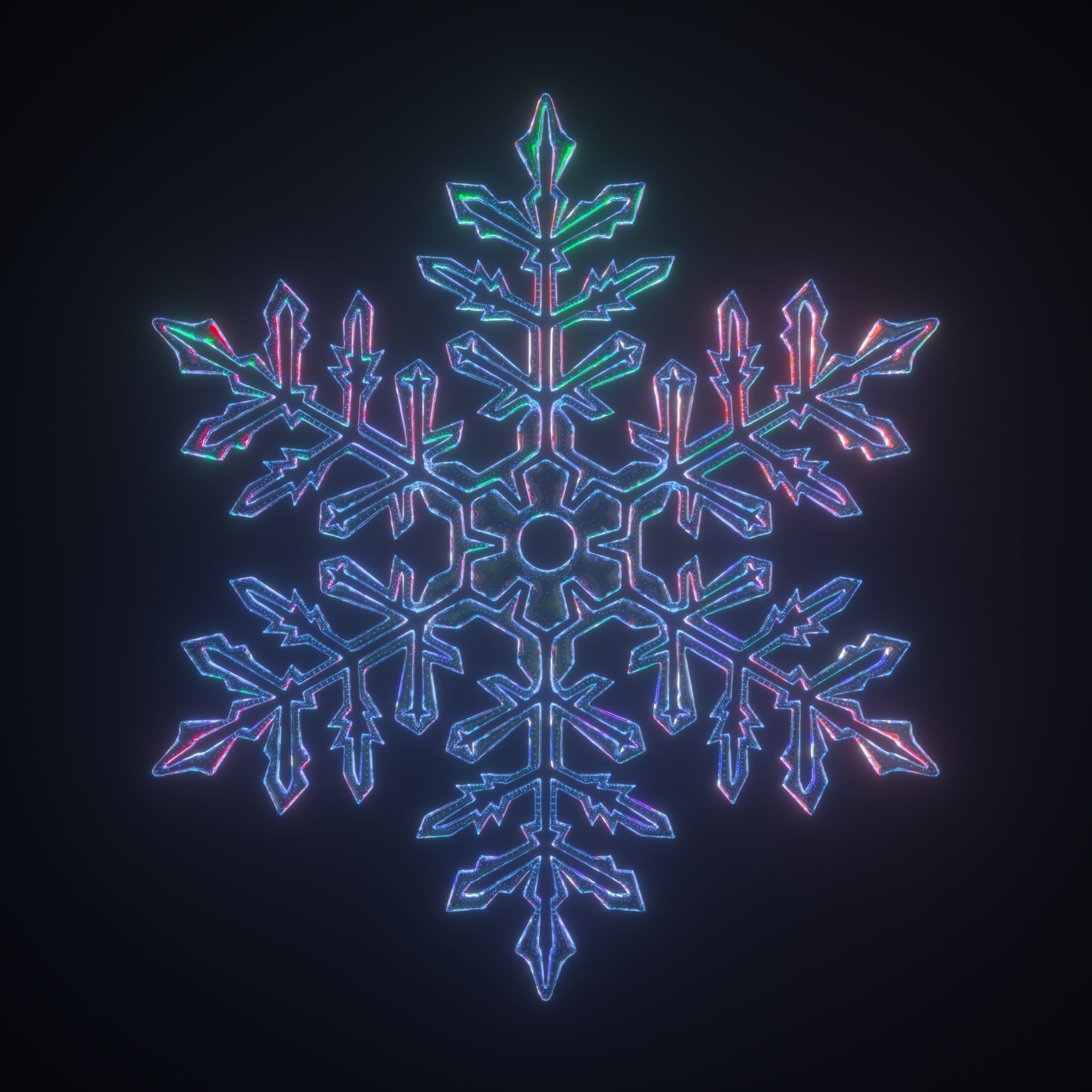Snowflakes set v2 3D model_1