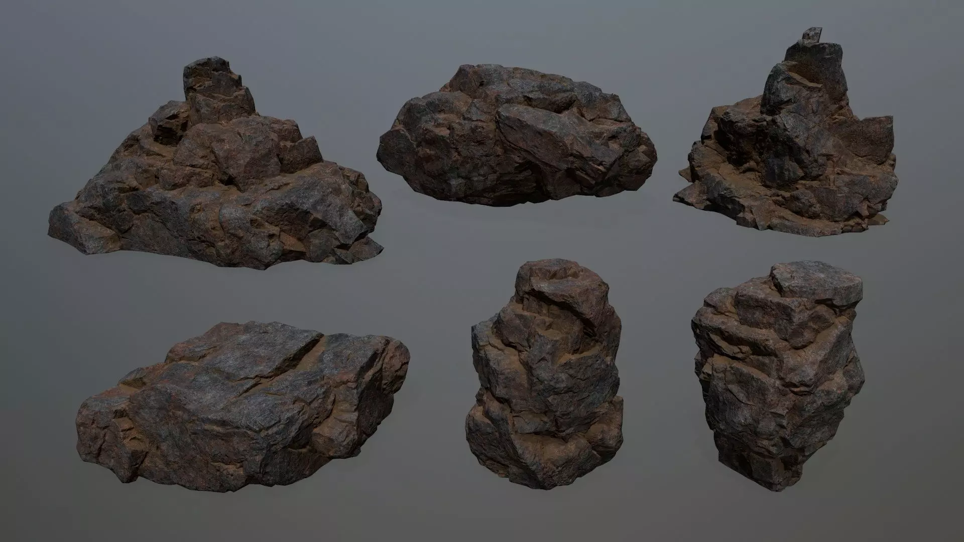 rocks rock Low-poly 3D model_0