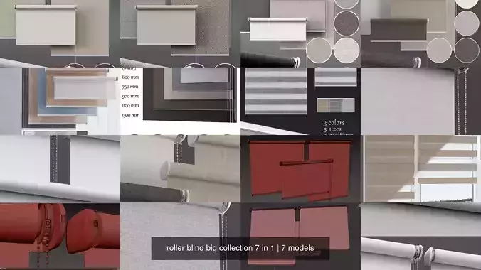 roller blind big collection 7 in 1 