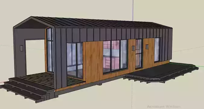 barn house in sketchup 3D model