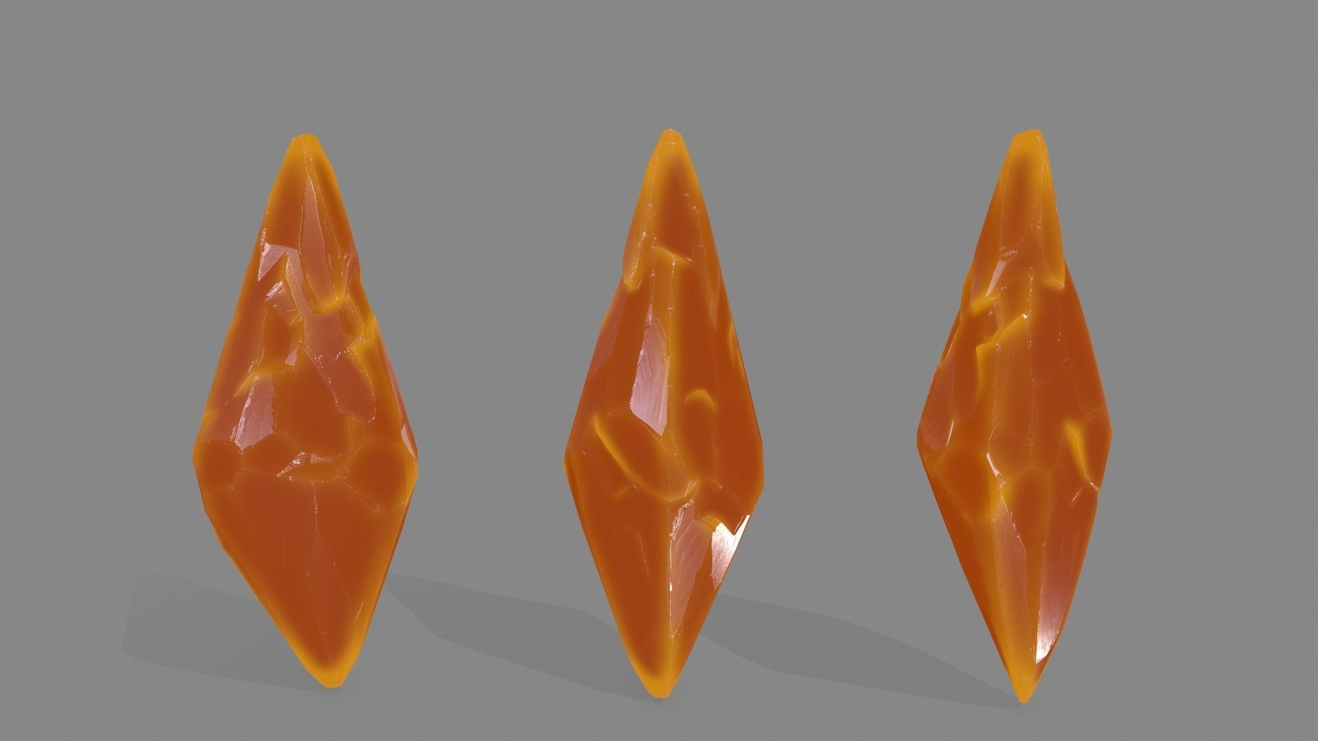 crystal three crystals Low-poly 3D model_6