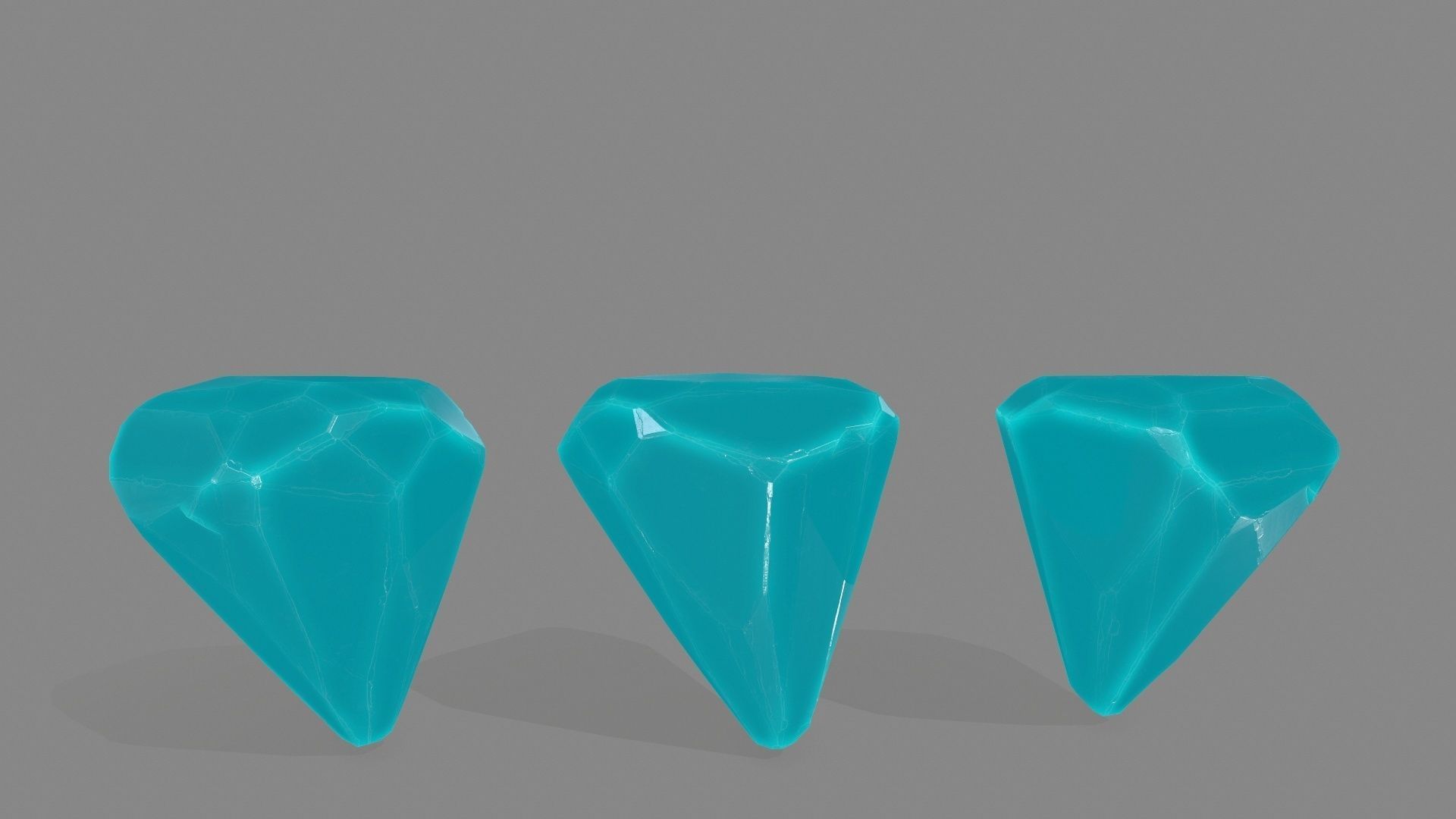 crystal three crystals Low-poly 3D model_10