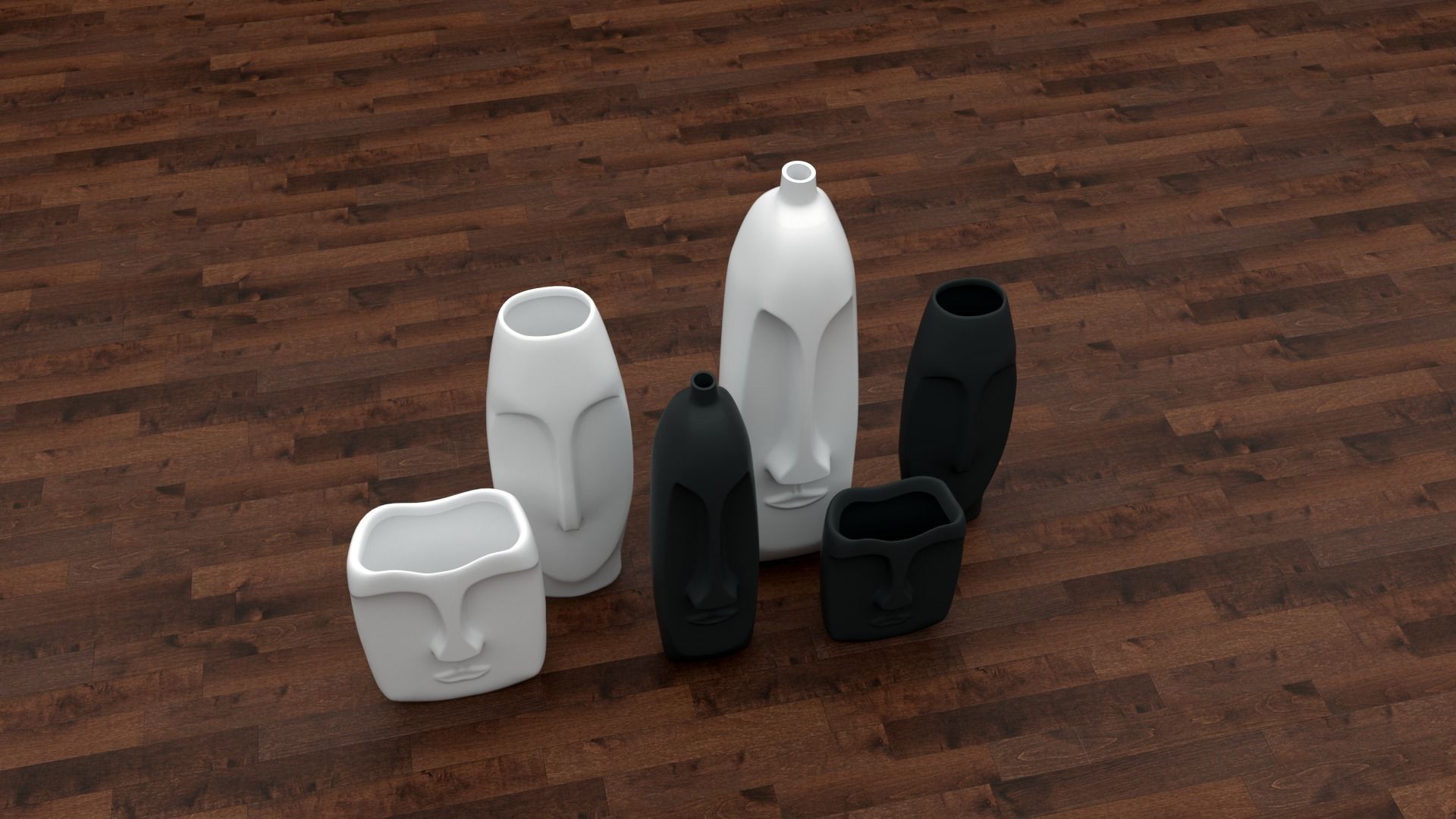 face vase collection 3D model_6