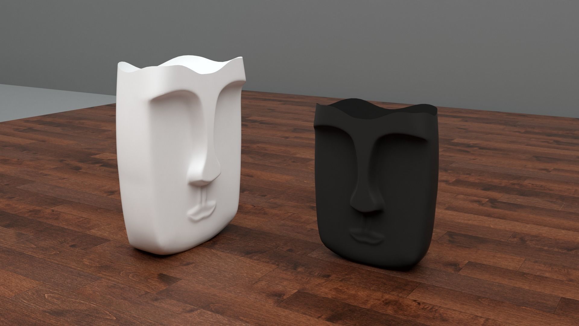 face vase collection 3D model_2