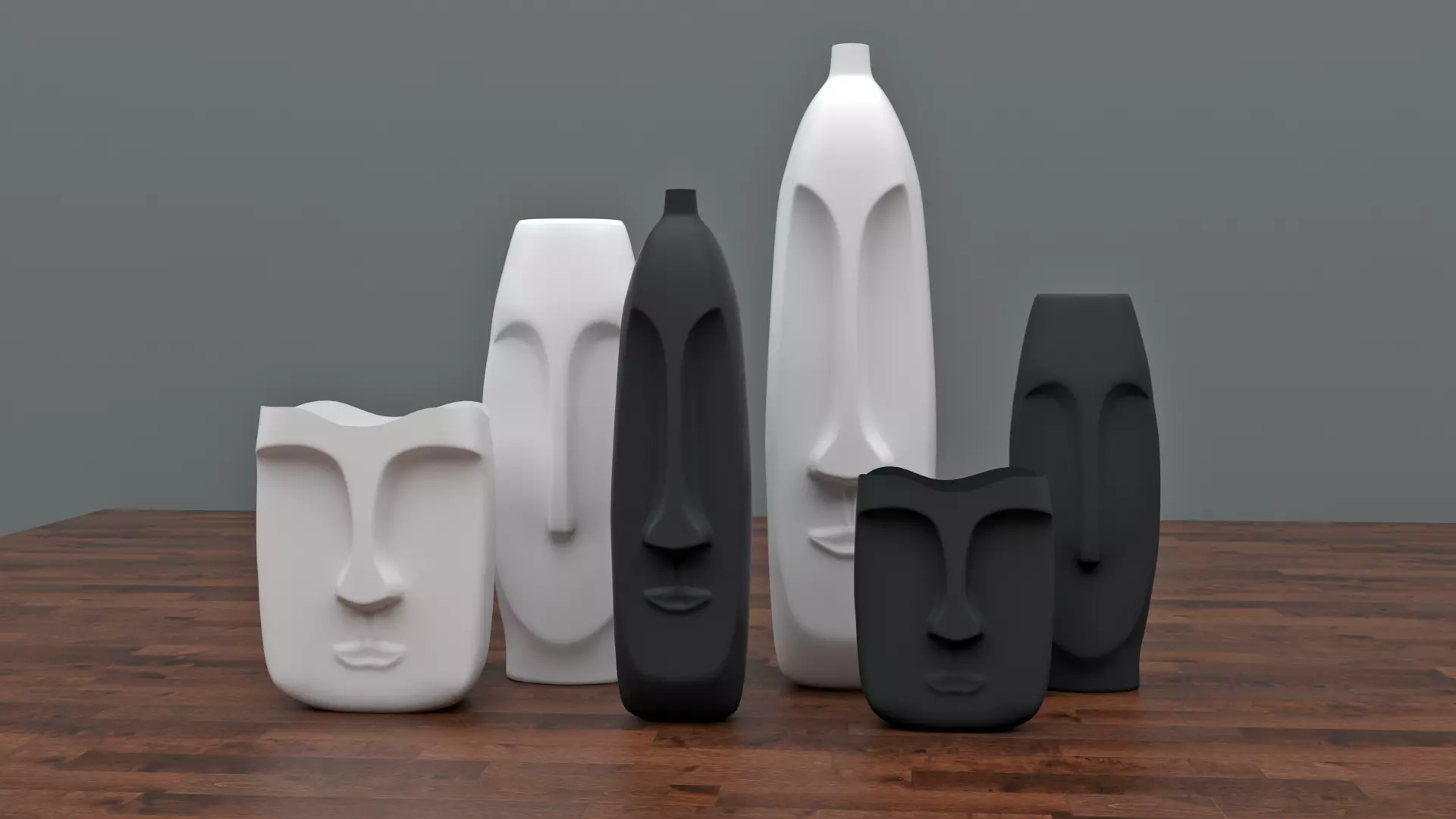 face vase collection 3D model_0