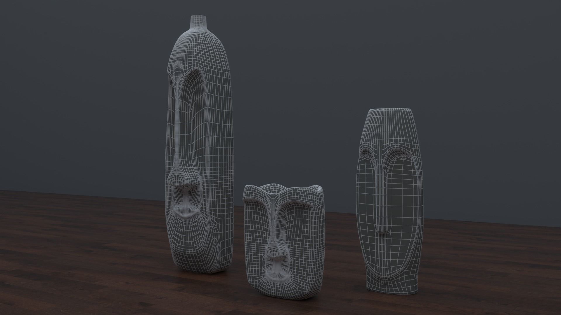 face vase collection 3D model_7