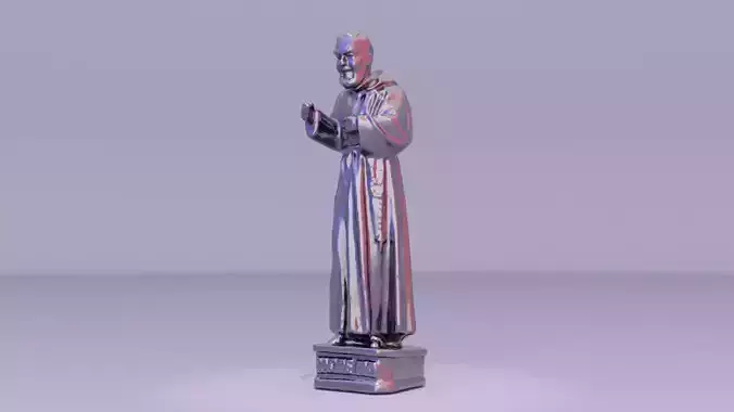 Padre Pio sculpture high-poly