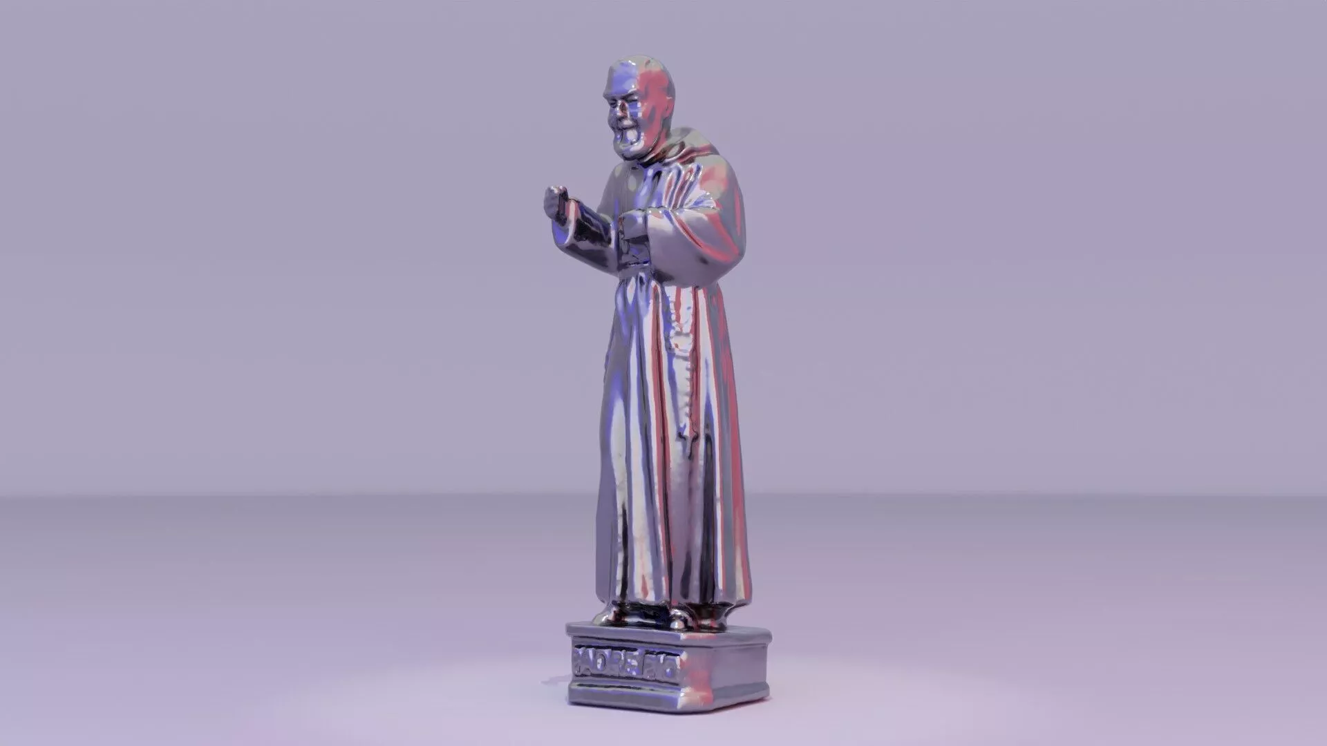Padre Pio sculpture high-poly 3D model
