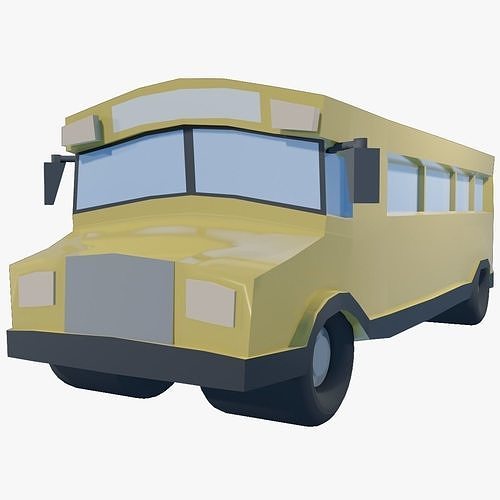 School Bus Free low-poly 3D model