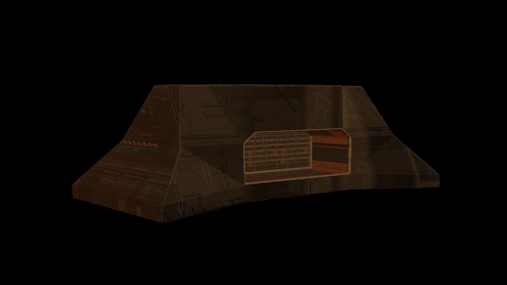 Military building ultra minimal design perfect for mobile games Low-poly 3D model_5