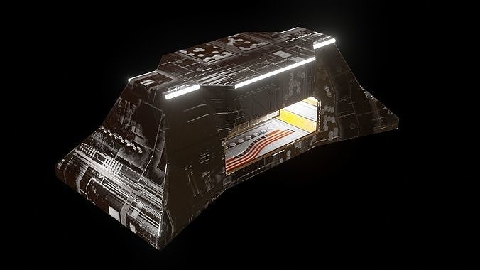 Military building ultra minimal design perfect for mobile games Low-poly 3D model