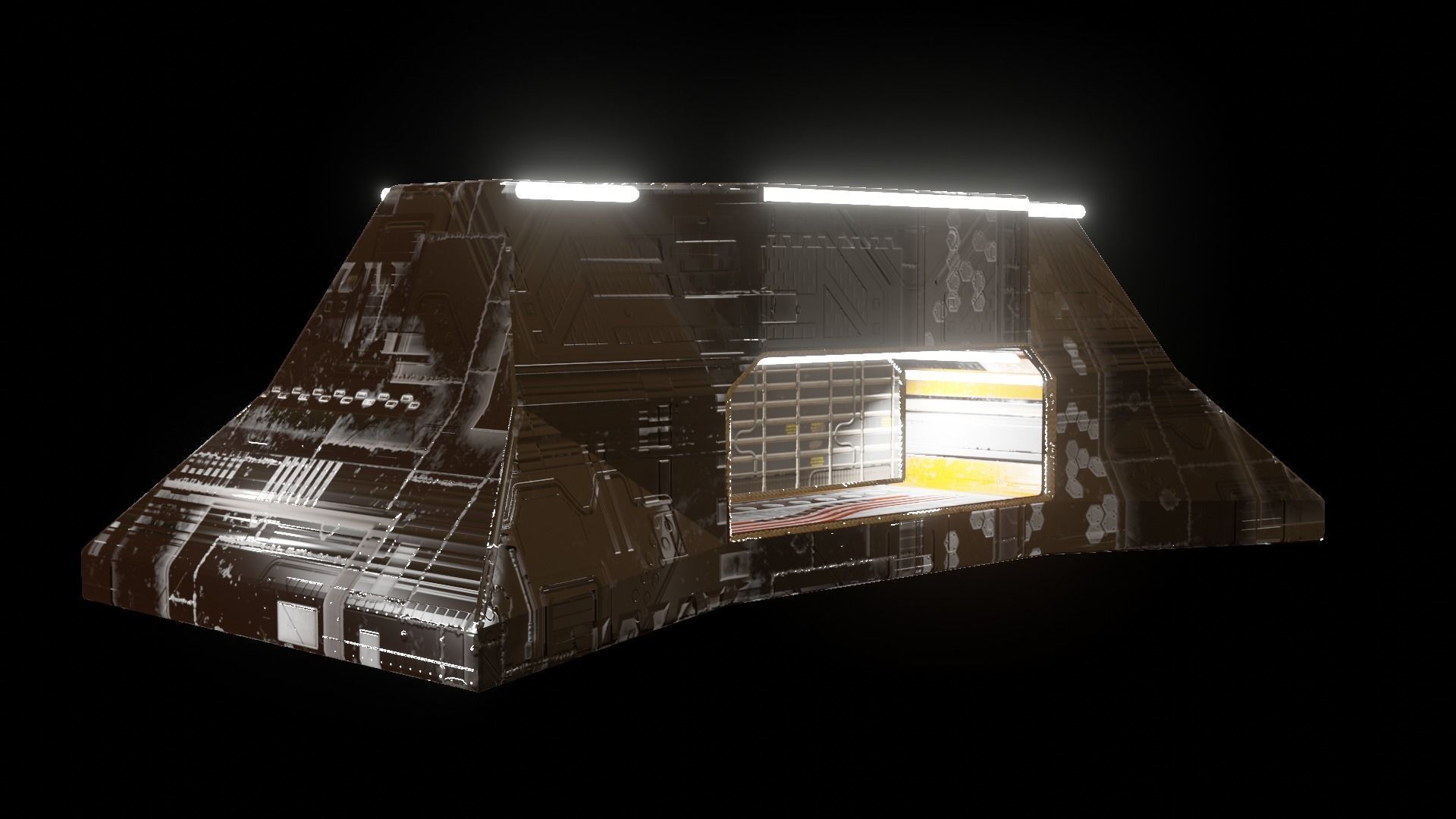 Military building ultra minimal design perfect for mobile games Low-poly 3D model_9