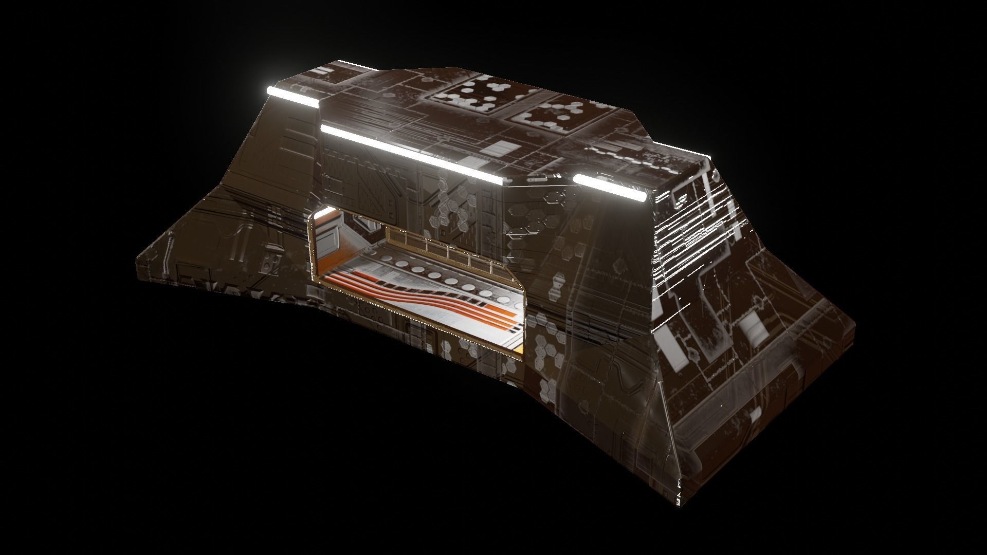 Military building ultra minimal design perfect for mobile games Low-poly 3D model_25