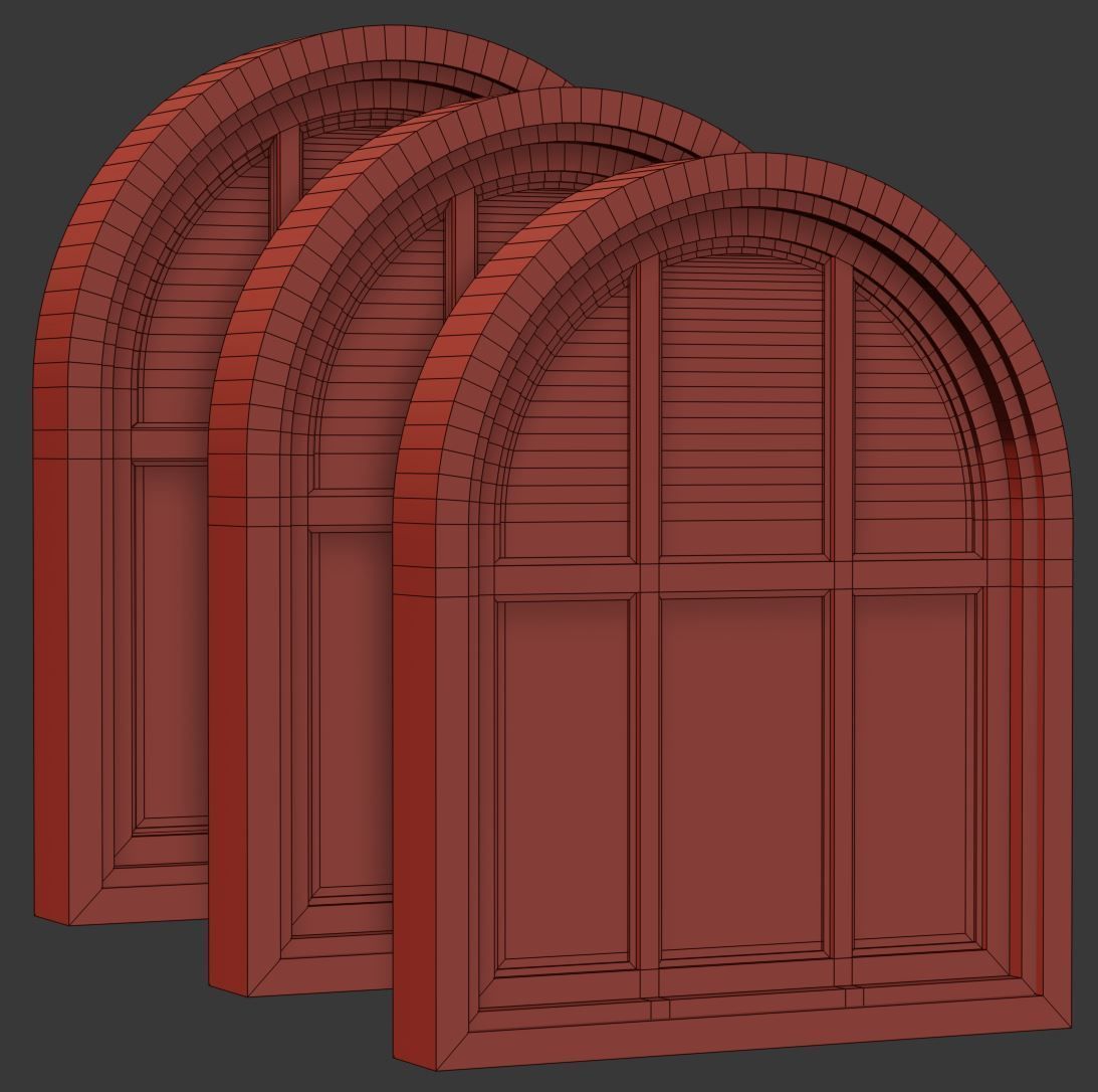 Arch Windows V3 Low-poly 3D model_5