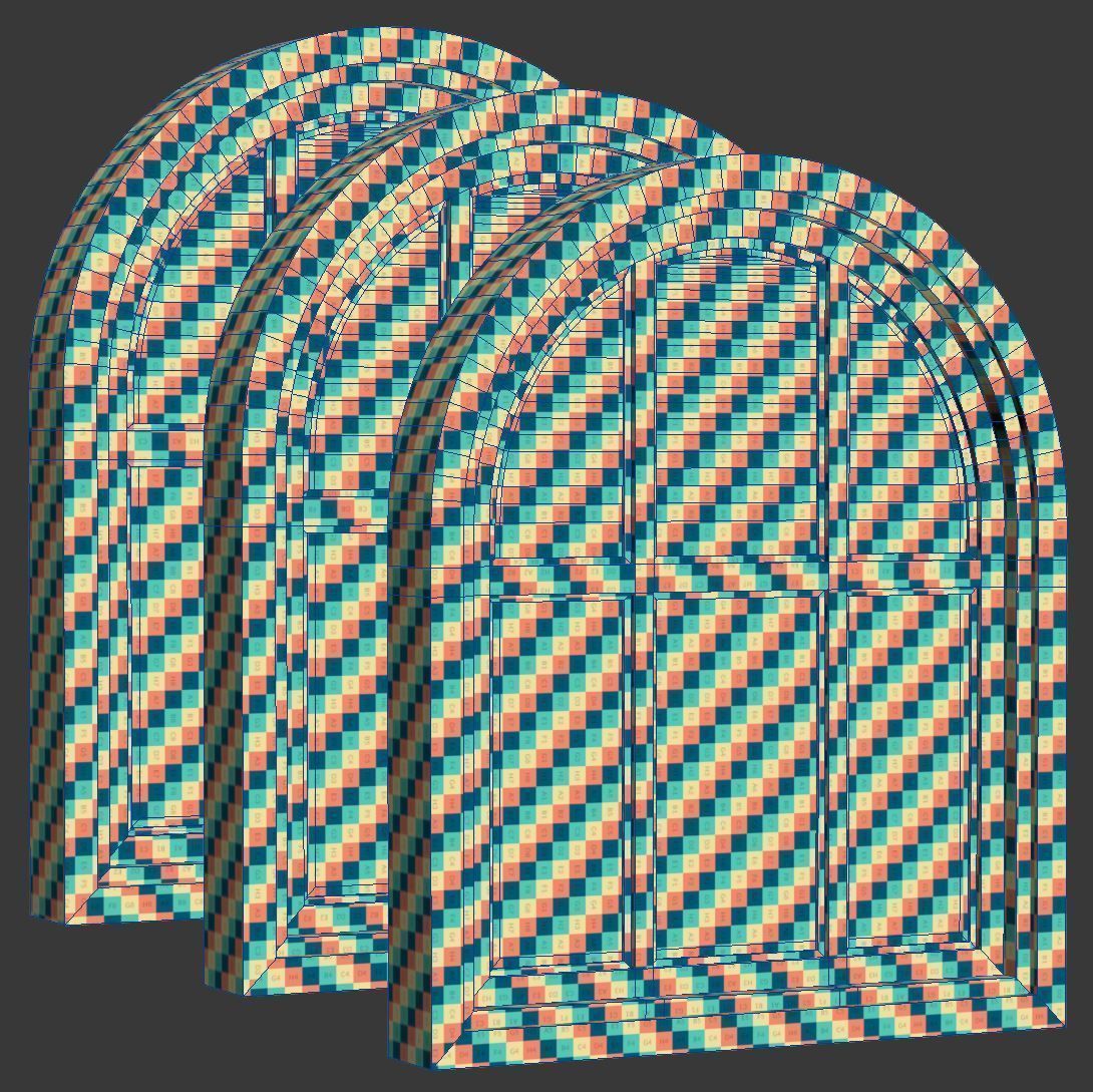 Arch Windows V3 Low-poly 3D model_4
