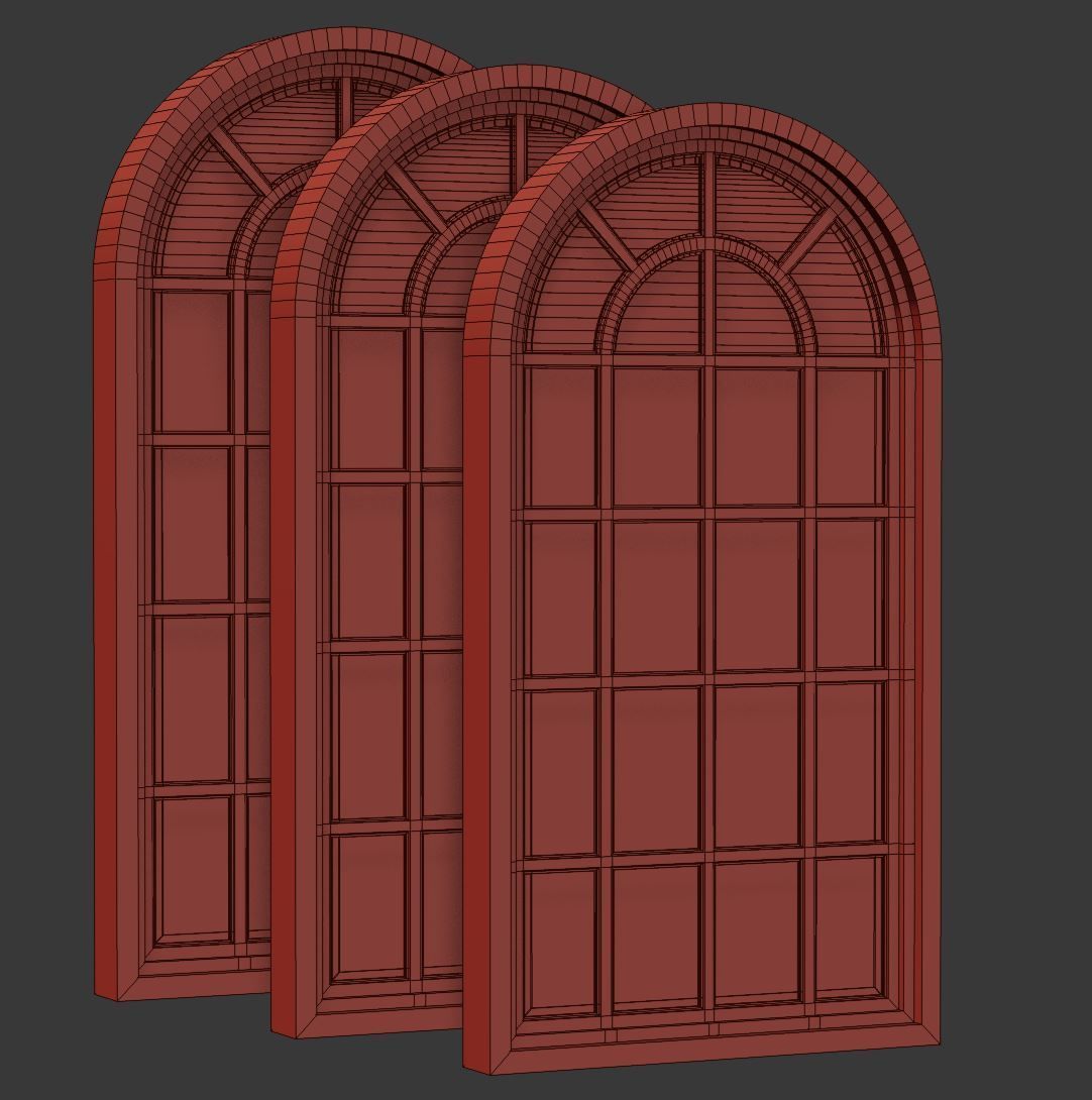 Arch Windows V5 Low-poly 3D model_7