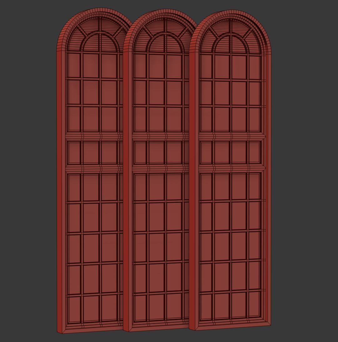 Arch Windows V6 Low-poly 3D model_7