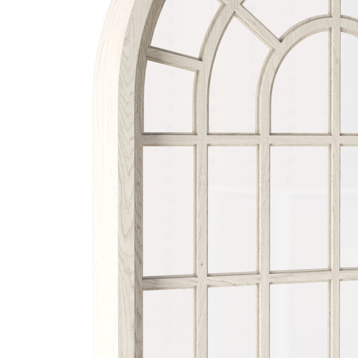 Arch Window with entrance door  Low-poly 3D model_2