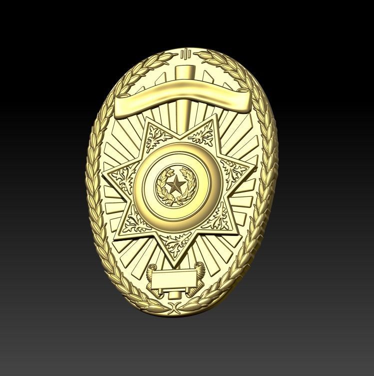 POLICE Badge 3D print model_4