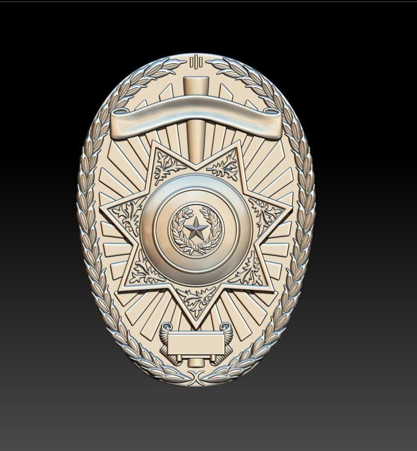 POLICE Badge 3D print model_9