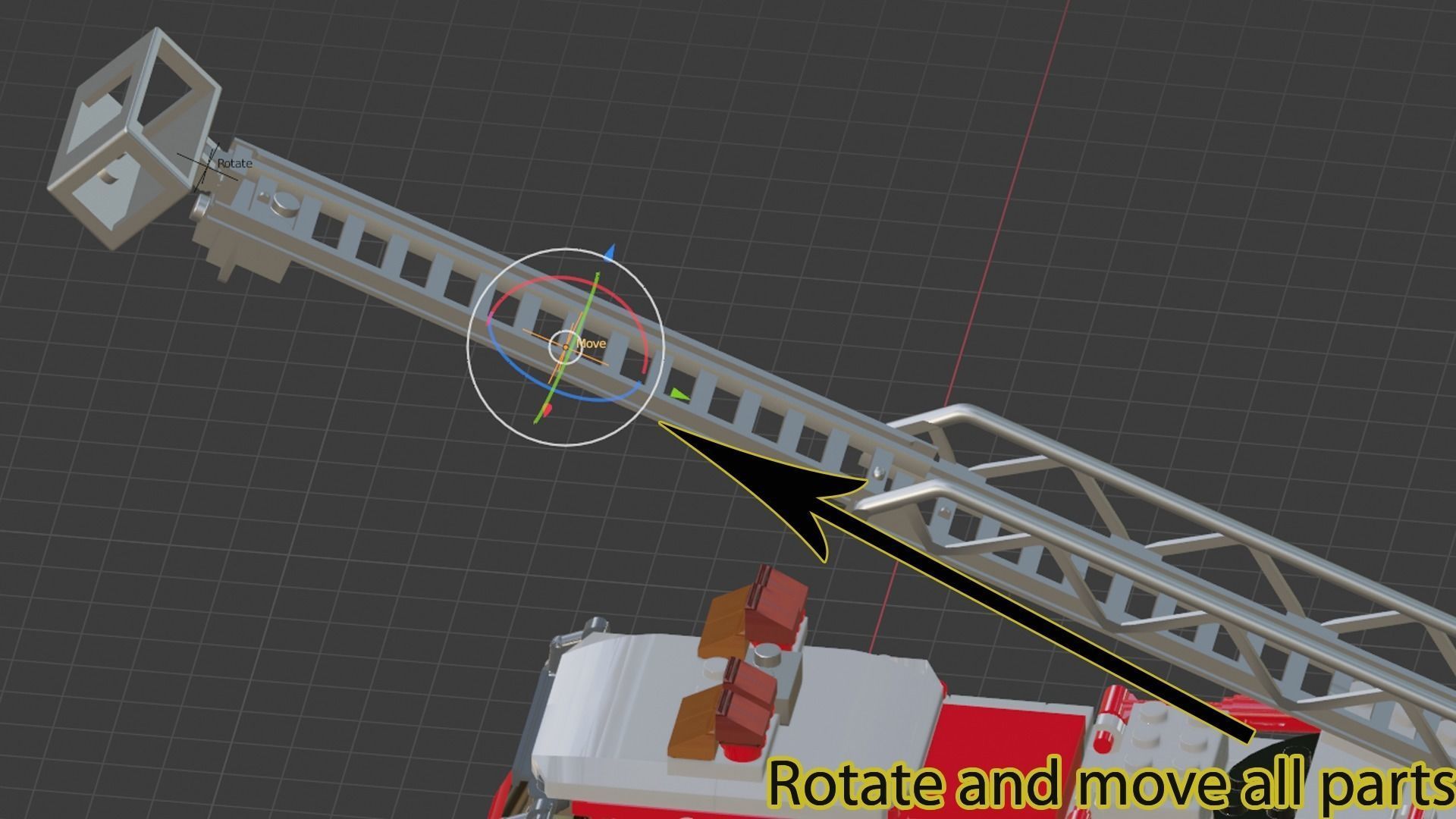 Lego Firetruck 3D model_16