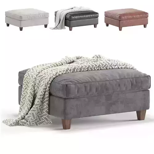 Pouf Naples Cazarina Interiors Velvet and Leather