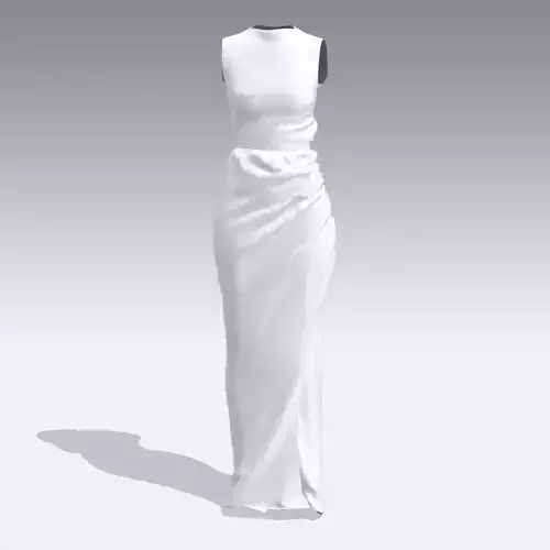 DRAPED DRESS WHITE LONG DRESS