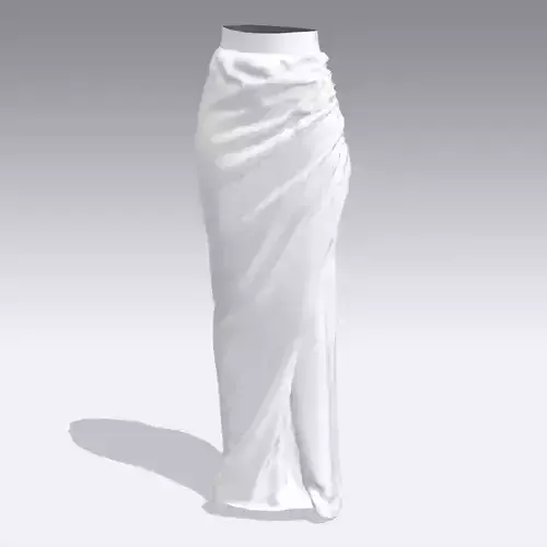 SKIRT WHITE DRAPED LONG SKIRT LOOK 3D model