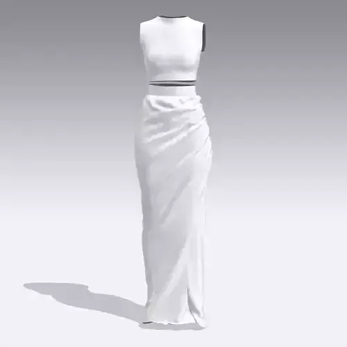 SUIT BLOUSE AND SKIRT WHITE LOOK