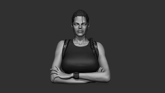 Angelina Jolie - Lara Croft bust model 3D model