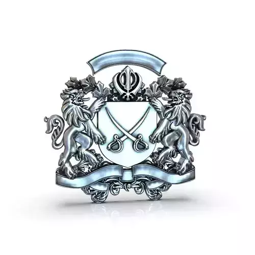 a Lion silver coat of arms 3D print model
