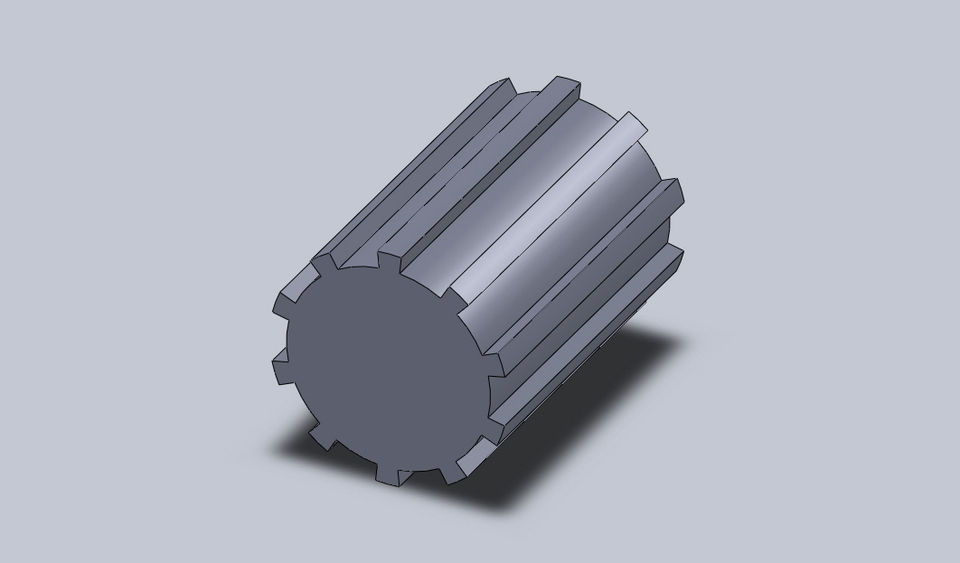 external spline shaft Free 3D model_2