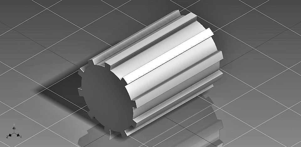 external spline shaft Free 3D model_1