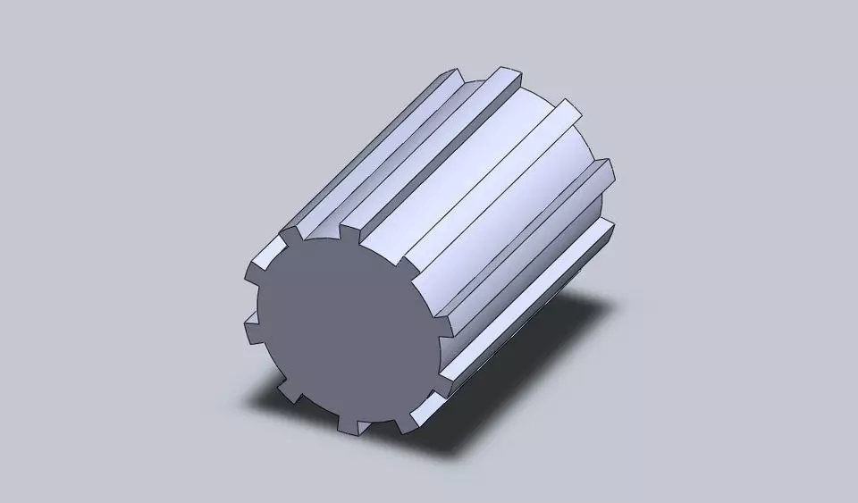 external spline shaft Free 3D model_0