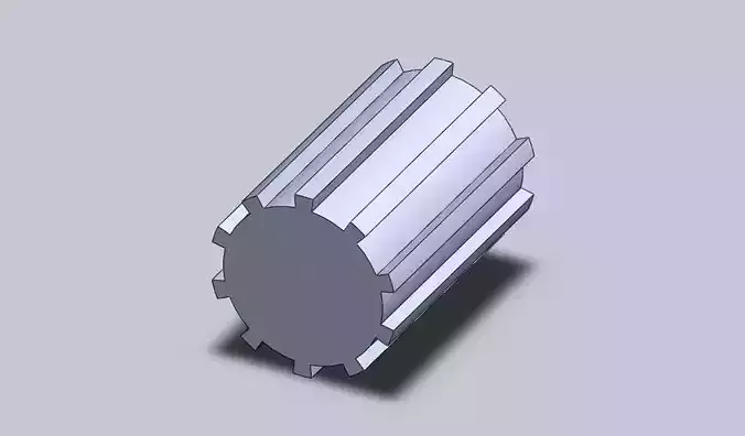 external spline shaft Free 3D model