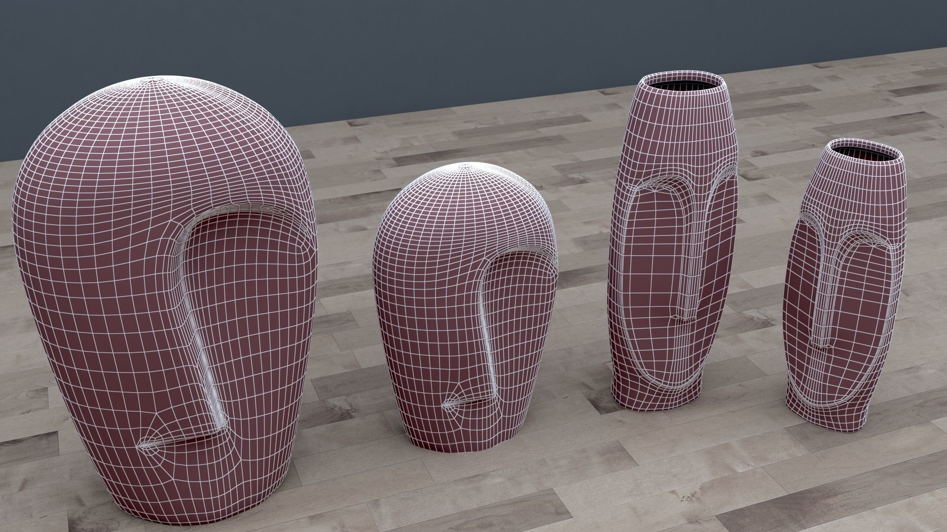 colored face vase 3D model_6