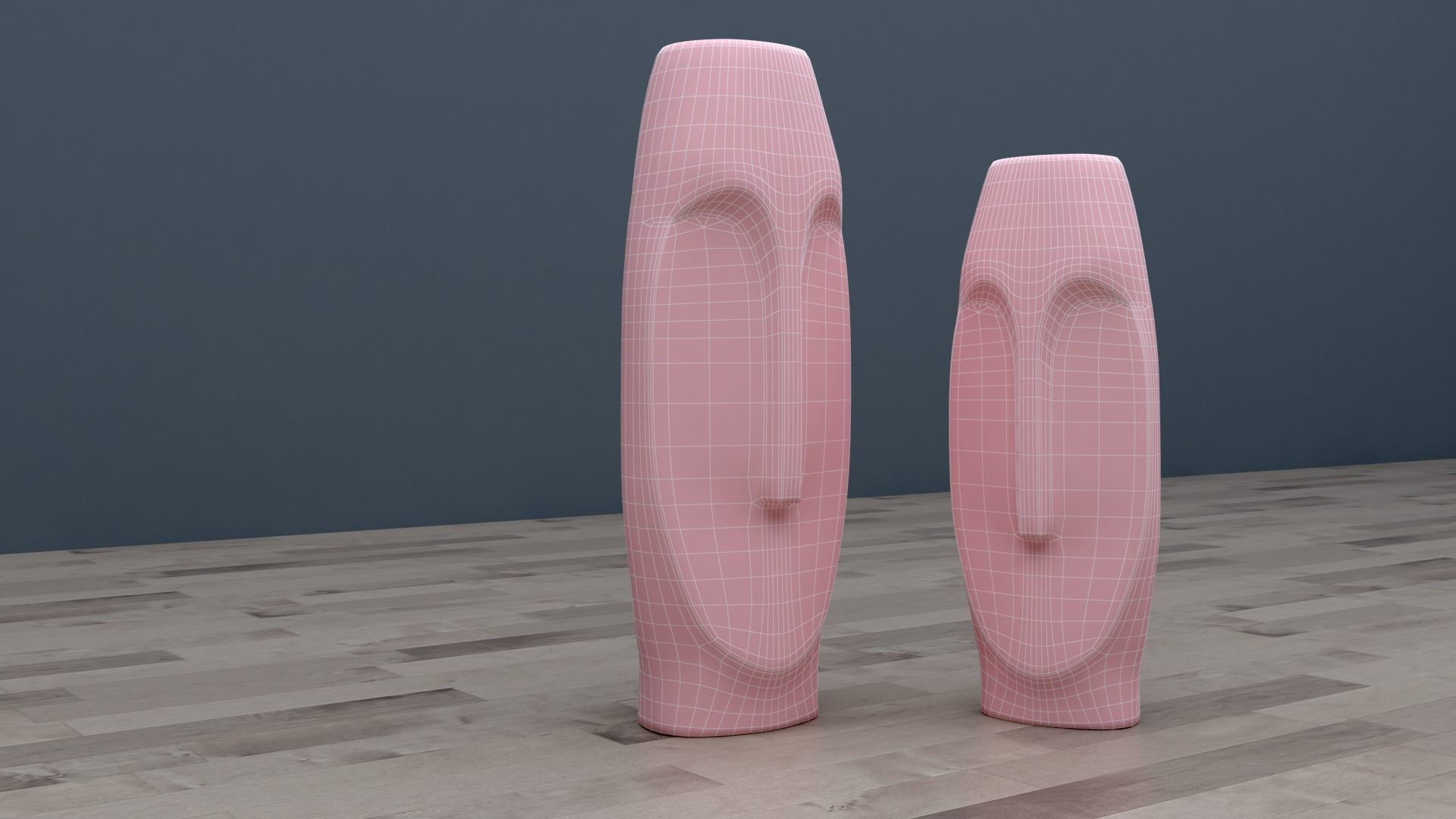 colored face vase 3D model_5