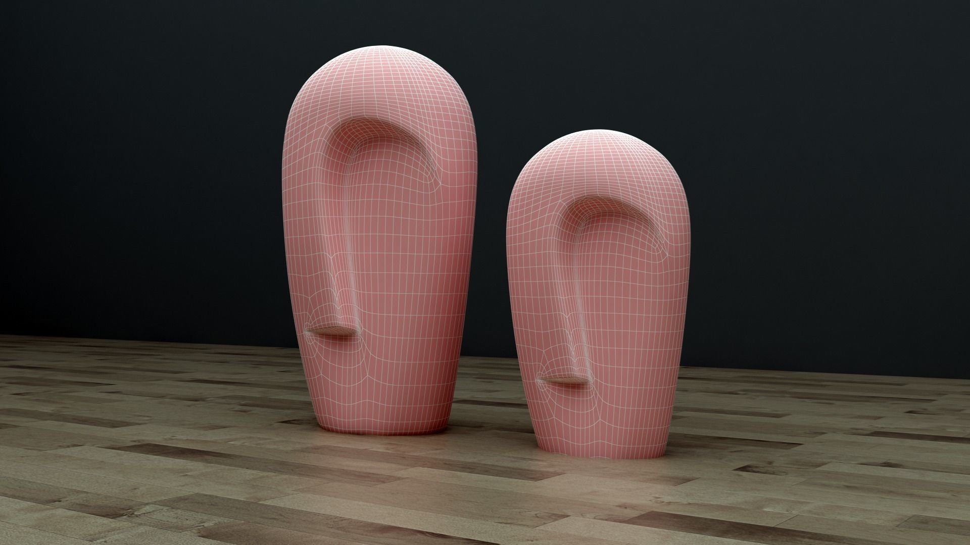 colored face vase 3D model_4